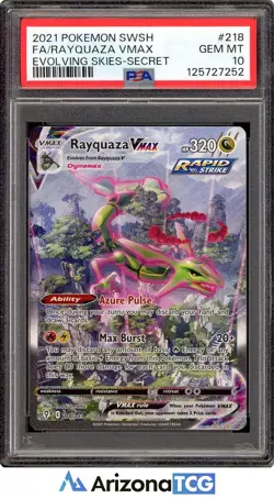 Pokemon 2021 Rayquaza VMAX 218/203 Alt Art Evolving Skies GEM MINT PSA 10 - Image 1