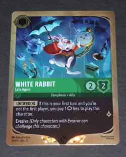 WHITE RABBIT - Late Again 29/P3 FOIL PROMO Disney Lorcana Card TCG Winterspell - Image 1