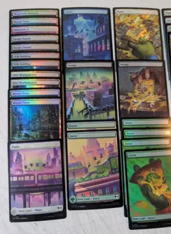 Magic Teenage Mutant Ninja Turtles Land Basic Surge Foil Lot Cards - Image 3