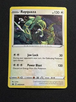 Rayquaza Cosmos Holo SWSH029 Black Star Promo Pokemon Card MINT SWIRL 🌀🌀 G - Image 1