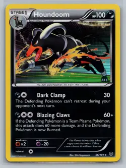 Houndoom Plasma Blast #56/101 Holo Rare Pokemon Card - Image 1