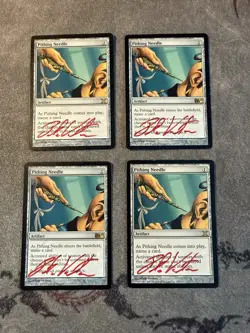 Magic: The Gathering Pithing Needle Signed Lot of 4. 2 M10/ 2 Tenth Edition - Image 1
