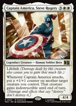Captain America, Steve Rogers Magic The Gathering Marvel Super Heroes - Image 1