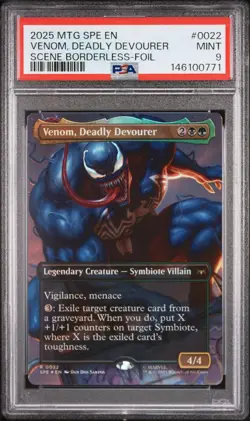 2025 MTG MARVEL'S SPIDER-MAN ETERNAL #0022 VENOM, DEADLY DEVOURER PSA 9 - Image 1