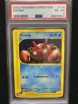 2002 Pokemon Expedition Krabby 115/165 PSA 4 VG-EX - Image 1