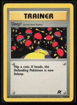 Sleep! 79/82 Common Team Rocket WOTC Vintage Pokemon LP - Image 1