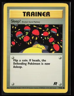 Sleep! 79/82 Common Team Rocket WOTC Vintage Pokemon LP - Image 1
