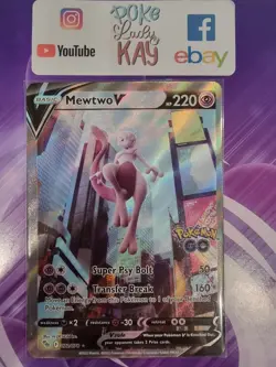 Mewtwo V 072 /078 Alternate Art SWSH: Pokemon GO NM - Image 1