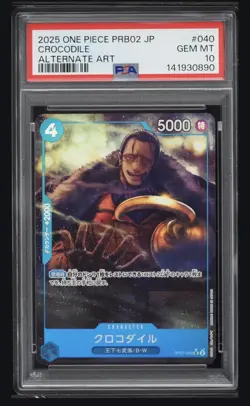 ONE PIECE JAPANESE PRB02-THE BEST- VOL.2 040 CROCODILE ALTERNATE ART PSA 10 - Image 1