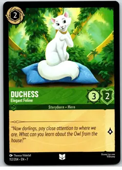112 Duchess - Elegant Feline - Uncommon - Emerald 2025 Lorcana Archazia's Island - Image 1