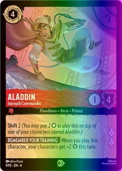 Aladdin - Intrepid Commander (9/139) Disney Lorcana Promo Cards LP FOIL- Promo - Image 1