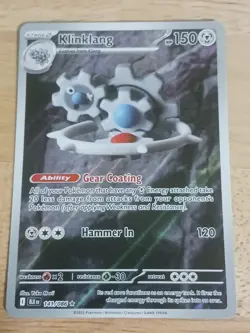 Klinklang 141/086 Sv: Black Bolt Holo English Pokemon TCG MINT Condition Card - Image 1