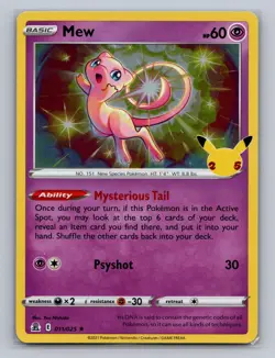 MEW 011/025 HOLO R CELEBRATIONS POKEMON Holo NM ^6 - Image 1