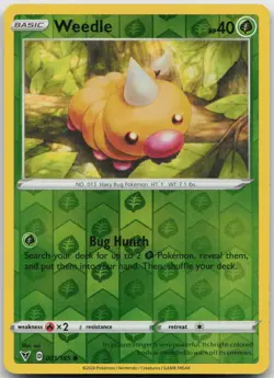 Pokemon Weedle Common Reverse Holo 001/185 Vivid Voltage MP sui - Image 1