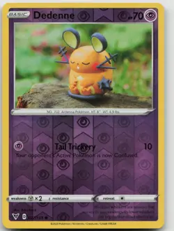 Pokemon Dedenne 077/185 C Vivid Voltage Reverse Holo LP - Image 1