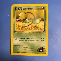 1st Edition Erika's Bellsprout 75/132 Gym Heroes Pokemon Card TCG - Image 1
