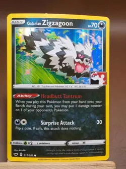 MP Galarian Zigzagoon 117/202 Holo Pokemon Play! Prize Pack Series 1 - Image 1