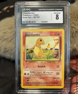 Pokemon Charmander Base Set 046/102 Near Mint Condition 1999 Grade 8 - Image 1