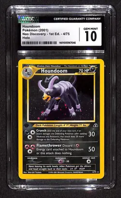 CGC GEM MINT 10 Pokemon TCG Houndoom 4/75 Neo Discovery Holo Rare 1st Edition - Image 1