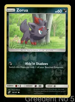 Zorua 90/181 Common Team Up Pokemon Reverse Holo Lightly Played - Image 1