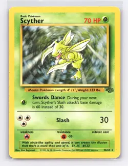 Scyther 26/64 Rare Jungle Pokemon Unlimited Moderately Played - Image 1