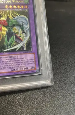 Yu-Gi-Oh! TLM-EN035 Elemental Hero Flame Wingman Ultimate Rare PSA 8 Silver Eye - Image 4