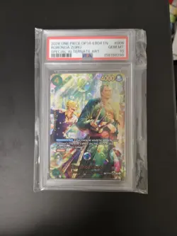 2026 ONE PIECE OP14-EB04-THE AZURE SEA'S SEVEN #006 RORONOA ZORO PSA 10 GEM MINT - Image 1