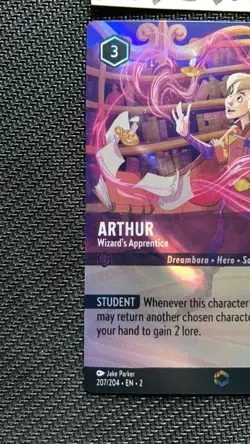 Carte Lorcana Disney TCG Arthur 207/204 Enchanted Anglaise Excellent - Image 4
