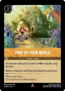 2x disney lorcana Part of Your World 30/204 Rare Regular NM - Image 1