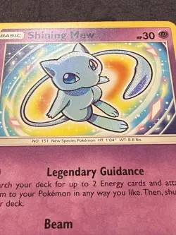 Pokemon TCG Card Sun & Moon Shining Legends Shining Mew 40/73 Near Mint - Image 2