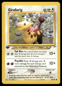 Pokemon Cards Girafarig 66/105 1st Edition Neo Destiny WOTC Common LP *3 - Image 1
