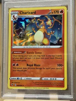 PSA 9 MINT Charizard 025/185 SWSH Vivid Voltage CRACKED ICE HOLO Pokemon Card - Image 2