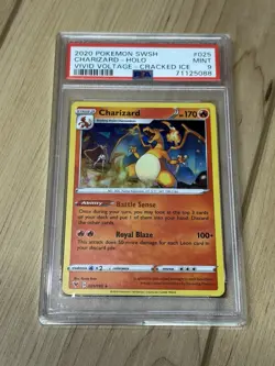 PSA 9 MINT Charizard 025/185 SWSH Vivid Voltage CRACKED ICE HOLO Pokemon Card - Image 4