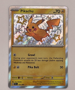 Pokemon Pikachu TCG Holo Shiny Rare Card Paldean Fates 131/091 - Image 1