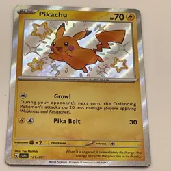 Pokemon Pikachu TCG Holo Shiny Rare Card Paldean Fates 131/091 - Image 2