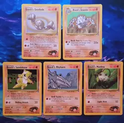Pokemon Gym Heroes Gym Challenge Brock’s (5 Card Lot) 40, 66, 67, 70, 71/132 - Image 1