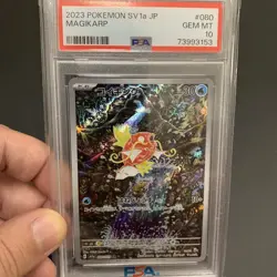 PSA 10 Magikarp Pokemon Card Japanese 080/073 SV1a Triplet Beat AR Alt Art 2023 - Image 1