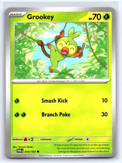 Grookey 014/167 Common Twilight Masquerade Pokemon Lightly Played - Image 1