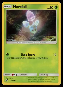 Morelull 3/18 Common Detective Pikachu Pokemon Holo Lightly Played - Image 1