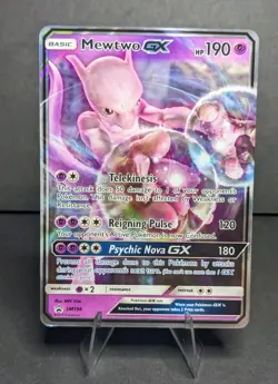 Mewtwo GX SM196 Holo Black Star Promo Pokemon Sun & Moon Promo Cards - Image 1