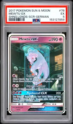 2017 Pokemon Mewtu GX Schimmernde Legenden #78 PSA 5 EX Deutsch Mewtwo Mewtube - Image 1