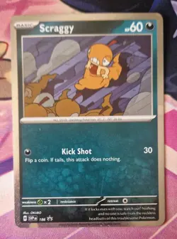 Pokemon TCG Scarlet & Violet Promo Scraggy #186 NM-Mint - Image 1