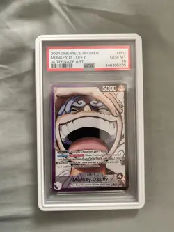 PSA 10 ~ Monkey D. Luffy Alternate Art Leader OP09-061 Gear 5 One Piece OP09 - Image 1