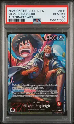 2025 ONE PIECE OP12-001 SILVERS RAYLEIGH ALTERNATE ART PSA 10 - Image 1