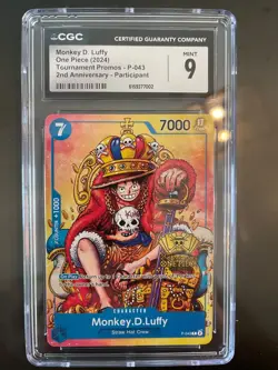 2024 One Piece Monkey D. Luffy Promo 2nd Anniversary P-043 CGC 9 English - Image 1