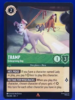 Disney Lorcana TRAMP Enterprising Dog 110/204 Rare EN 7 Archazia's Island - Image 1