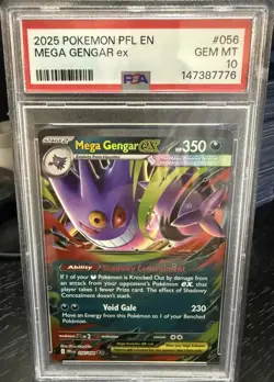 Mega Gengar ex 056/094 Me02: Phantasmal Flames Holo - PSA 10 - Gem Mint Pokemon - Image 1
