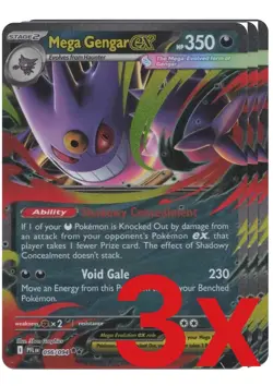 3x Mega Gengar ex ME02: Phantasmal Flames 056/094 Double Rare Holo Pokemon NM - Image 1