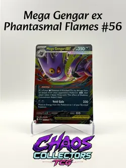 Pokemon Mega Gengar Ex Double Rare 056/094 Me02: Phantasmal Flames Holo Full Art - Image 1