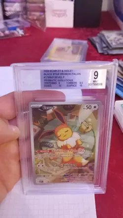 Pokemon Card Eevee #173 Promo Black Star ITA Scarlet & Violet 2025 BGS 9 Mint - Image 1
